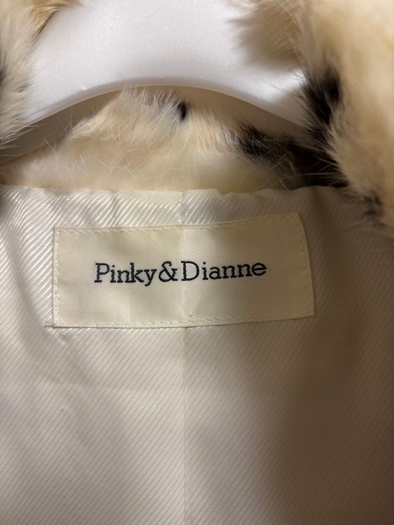 Pinky & Dianne ラビットファーコート ホワイト・ブラック