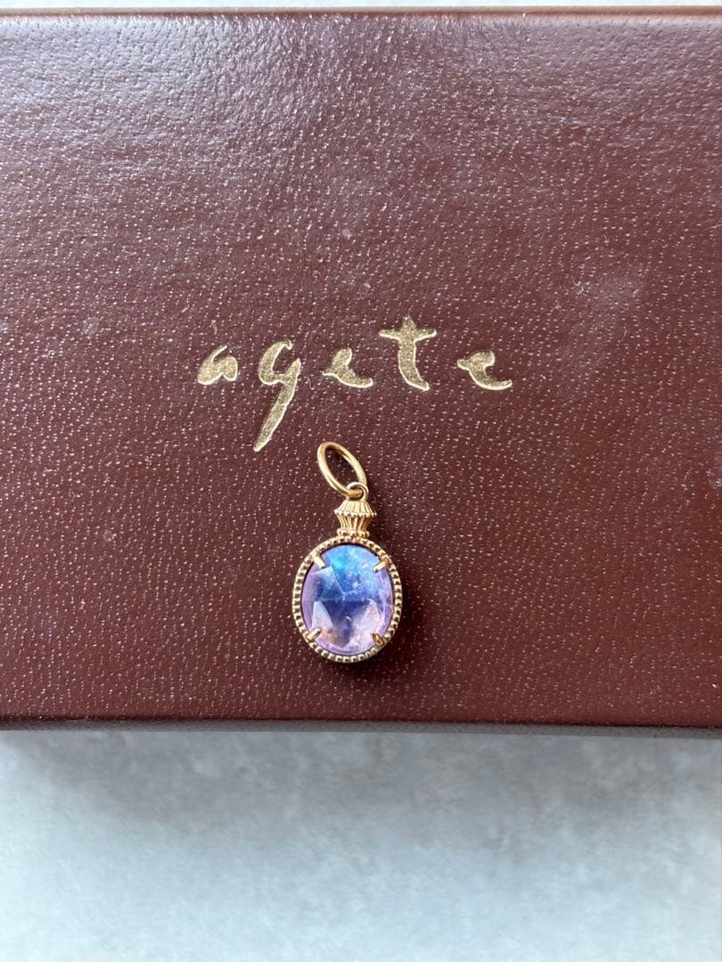 ぽよさん専用！agete K5 アメジスト ラブラドライトチャーム 両A面