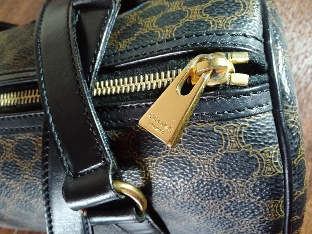 セリーヌ マカダム ブラゾン柄 円筒型 ブラウン レア 希少 美品 匿名配送