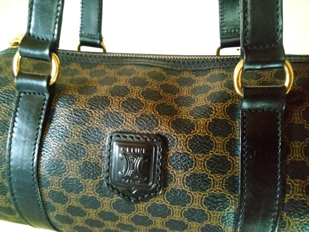 セリーヌ マカダム ブラゾン柄 円筒型 ブラウン レア 希少 美品 匿名配送