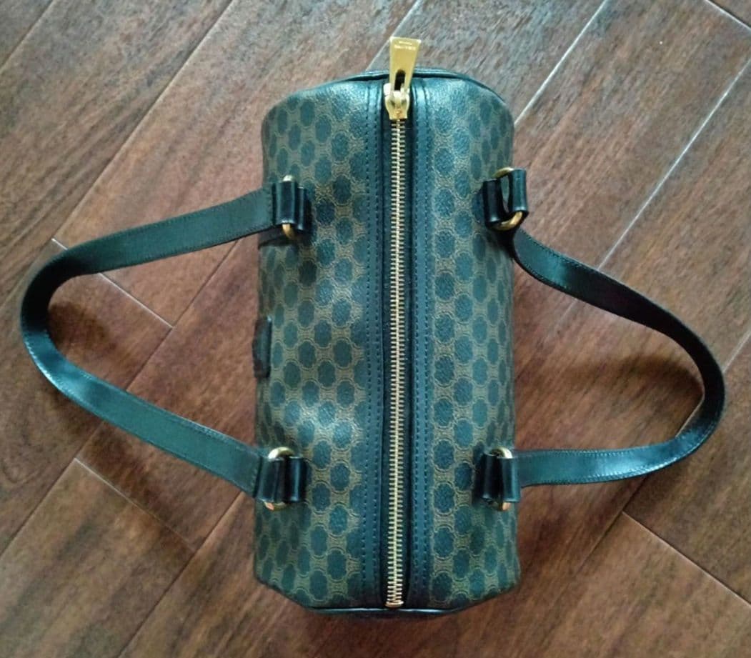 セリーヌ マカダム ブラゾン柄 円筒型 ブラウン レア 希少 美品 匿名配送