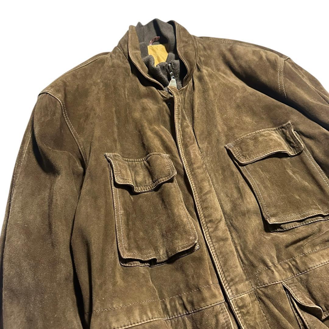 80s HUGO BOSS スエード レザージャケット 中綿 ヒューゴボス