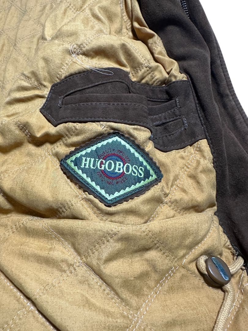 80s HUGO BOSS スエード レザージャケット 中綿 ヒューゴボス