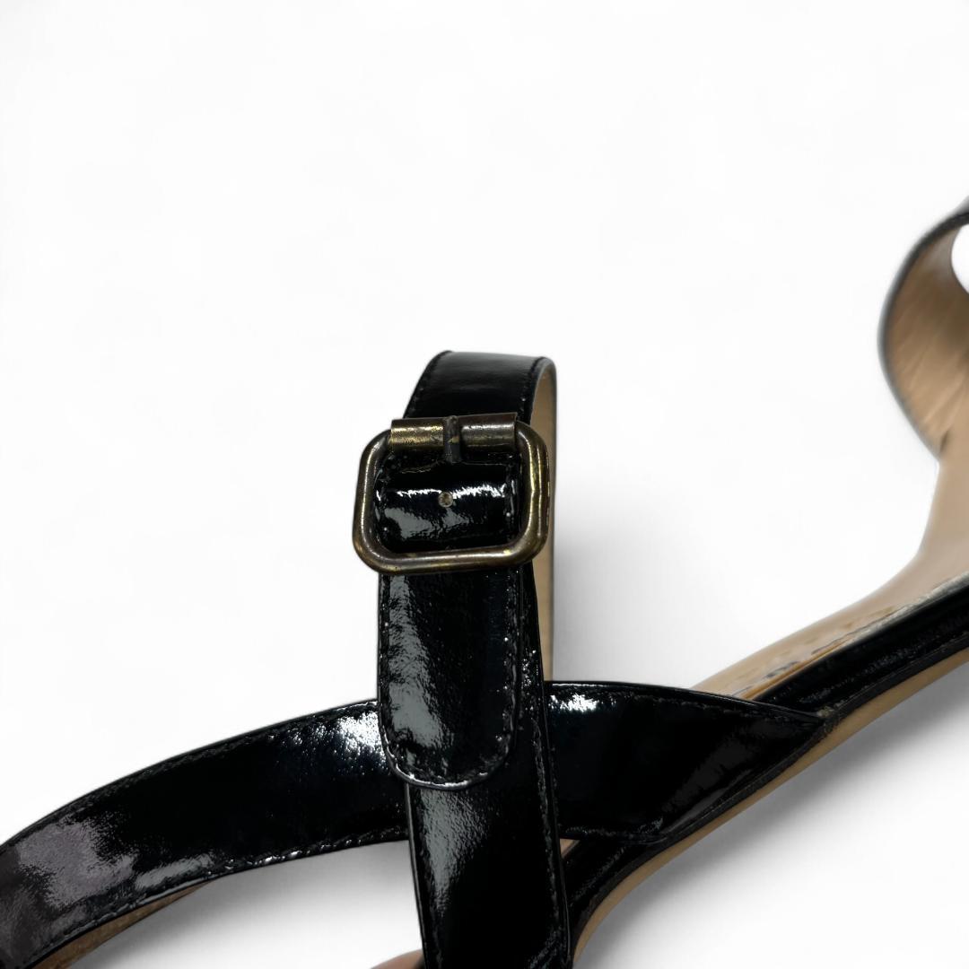 映画の主人公に！マノロブラニク アンクルストラップサンダル 黒 36 23cm