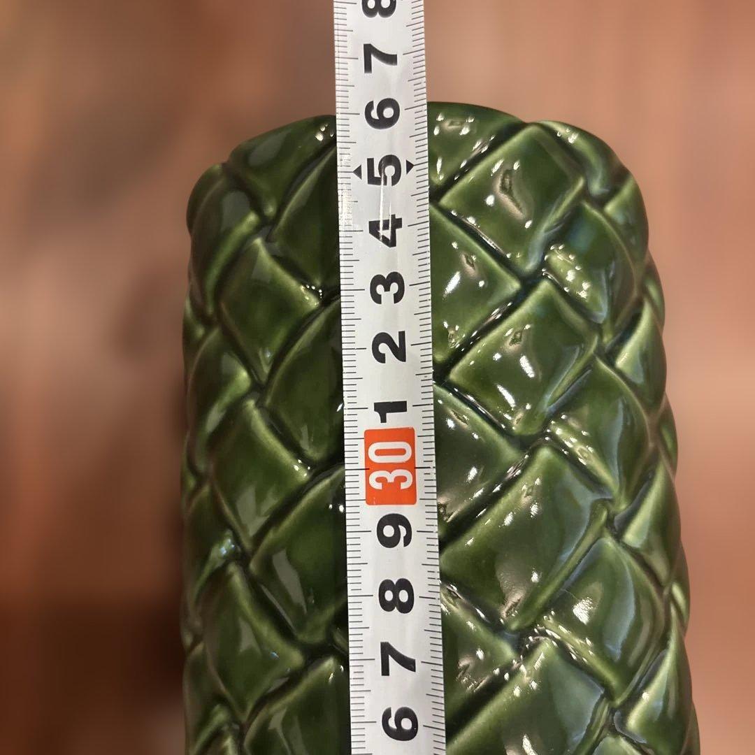 【非売品】Bottega Veneta グリーン　陶器　花瓶　フラワーベース