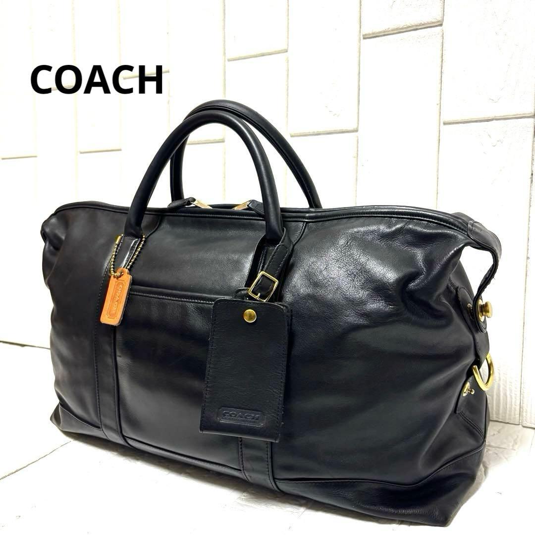 美品 80s OLD COACH USA製 ボストンバッグ ドラムバッグ レザー