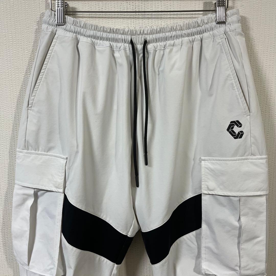 クロノス　CRONOS　ナイロンストレッチカーゴパンツ　Lサイズ　ホワイト