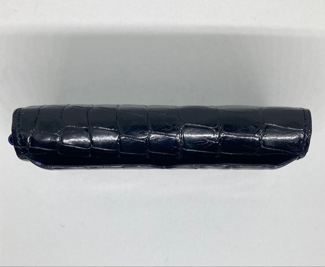 池田工芸 クロコダイル カードケース ブラック/ブルー