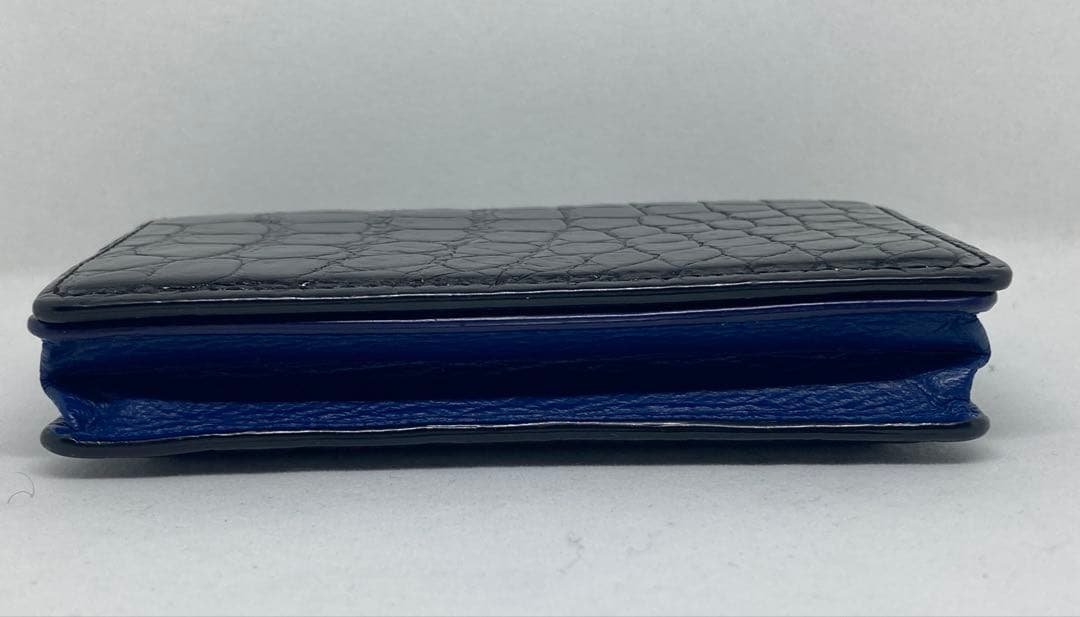 池田工芸 クロコダイル カードケース ブラック/ブルー