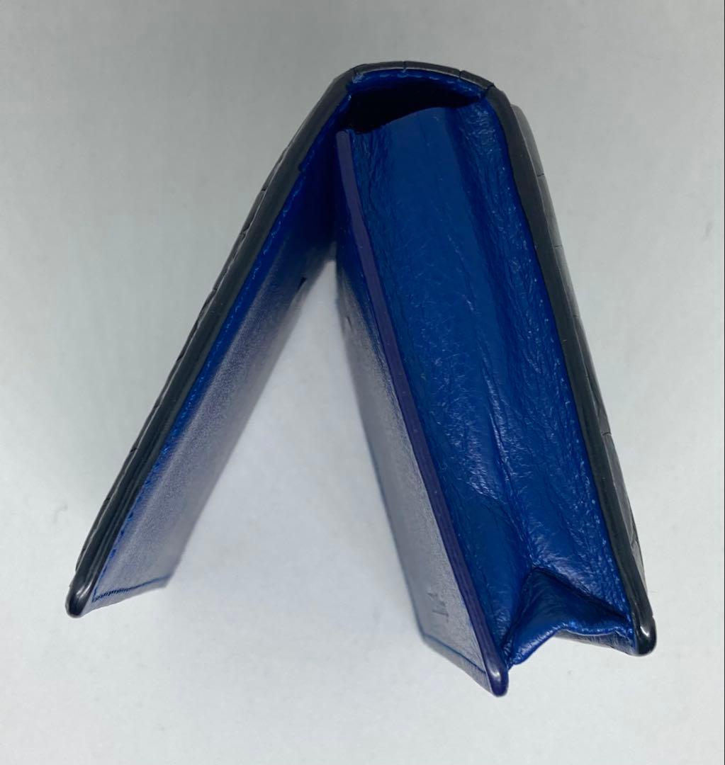 池田工芸 クロコダイル カードケース ブラック/ブルー