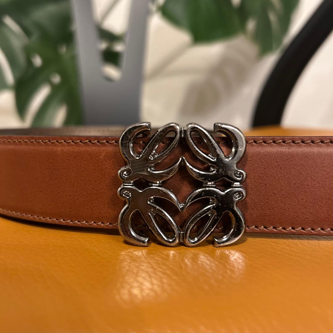 LOEWE アナグラム リバーシブルベルト ブラウン 80/32