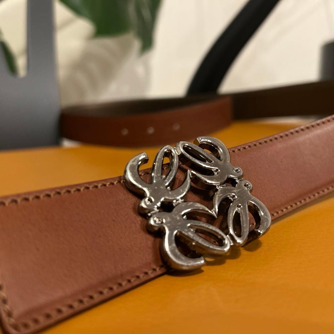 LOEWE アナグラム リバーシブルベルト ブラウン 80/32
