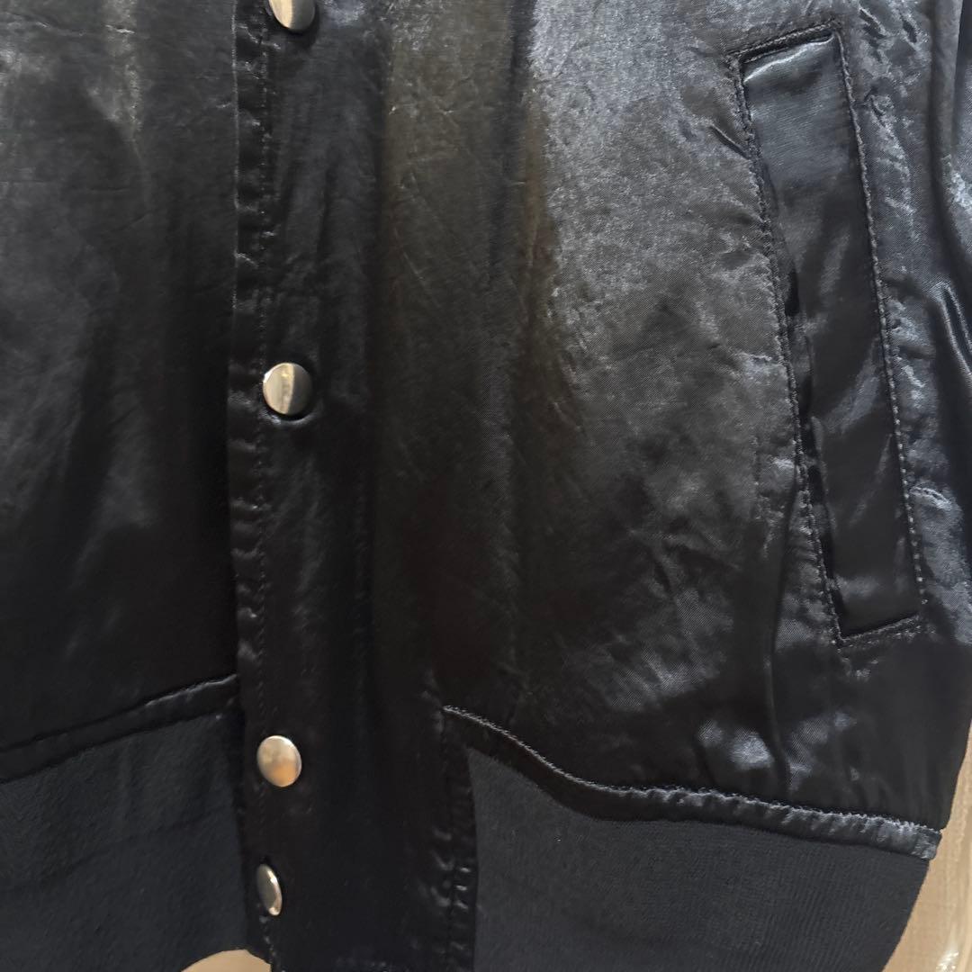 ブラックコムデギャルソン シルバー サテン風 スカジャン Mサイズ