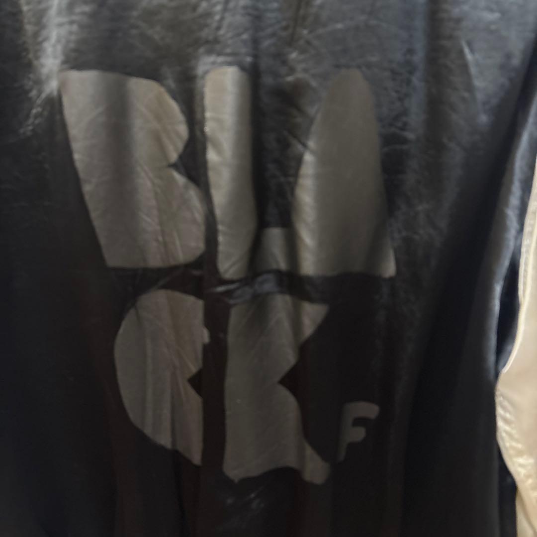 ブラックコムデギャルソン シルバー サテン風 スカジャン Mサイズ