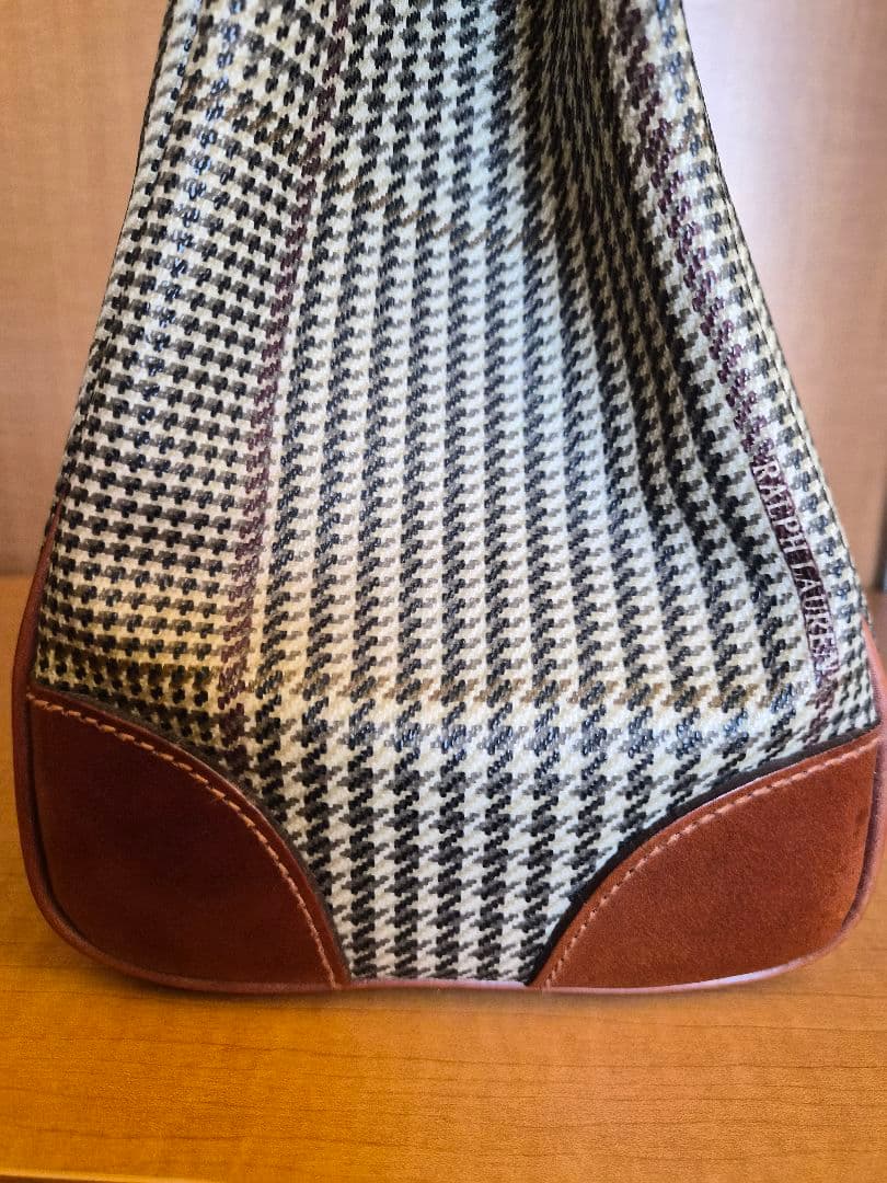 ポロ ラルフローレン　ハンドバッグ 千鳥柄 PVC　ヴィンテージ