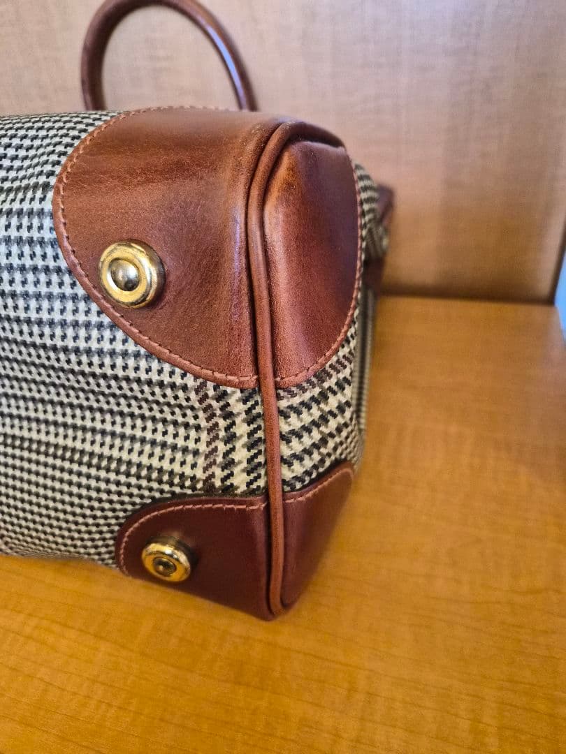 ポロ ラルフローレン　ハンドバッグ 千鳥柄 PVC　ヴィンテージ