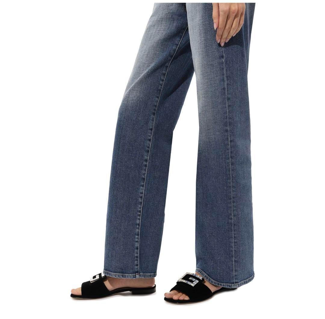 グッチ クリスタルビジューGベロアサンダル ネイビー レディース 24.5