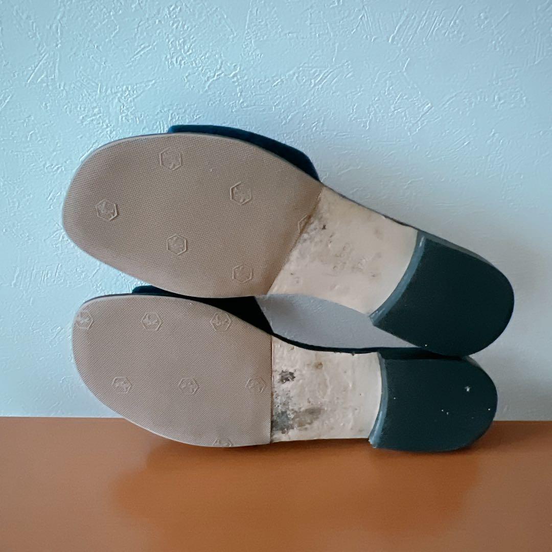 グッチ クリスタルビジューGベロアサンダル ネイビー レディース 24.5