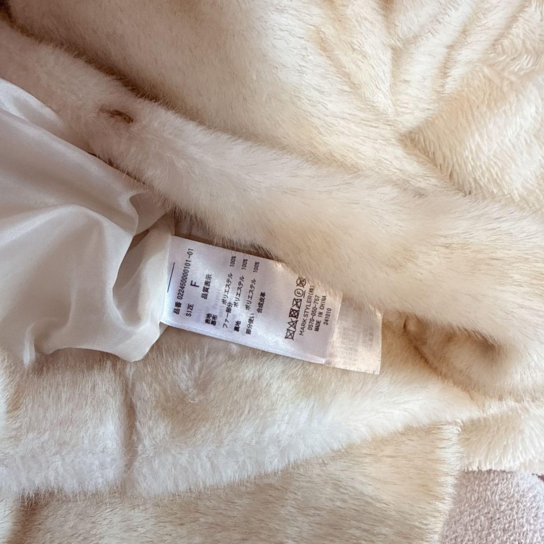 dazzlin ビットショートミンクライクファーコート オフホワイト