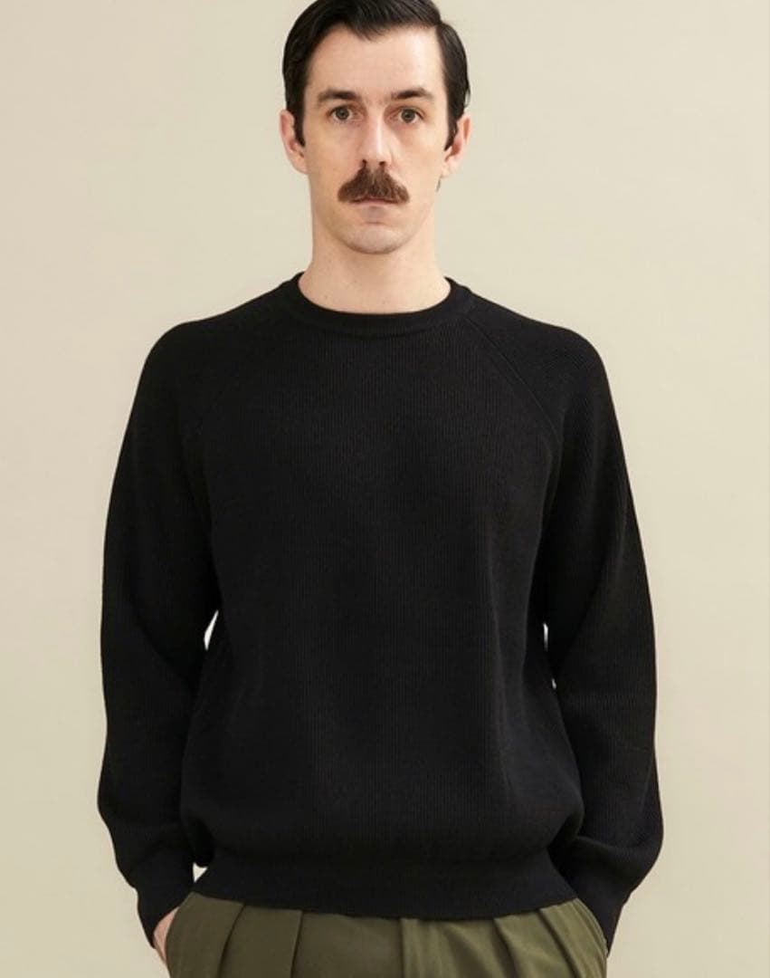 [BATONER) SIGNATURE CREW NECK バトナーニット黒