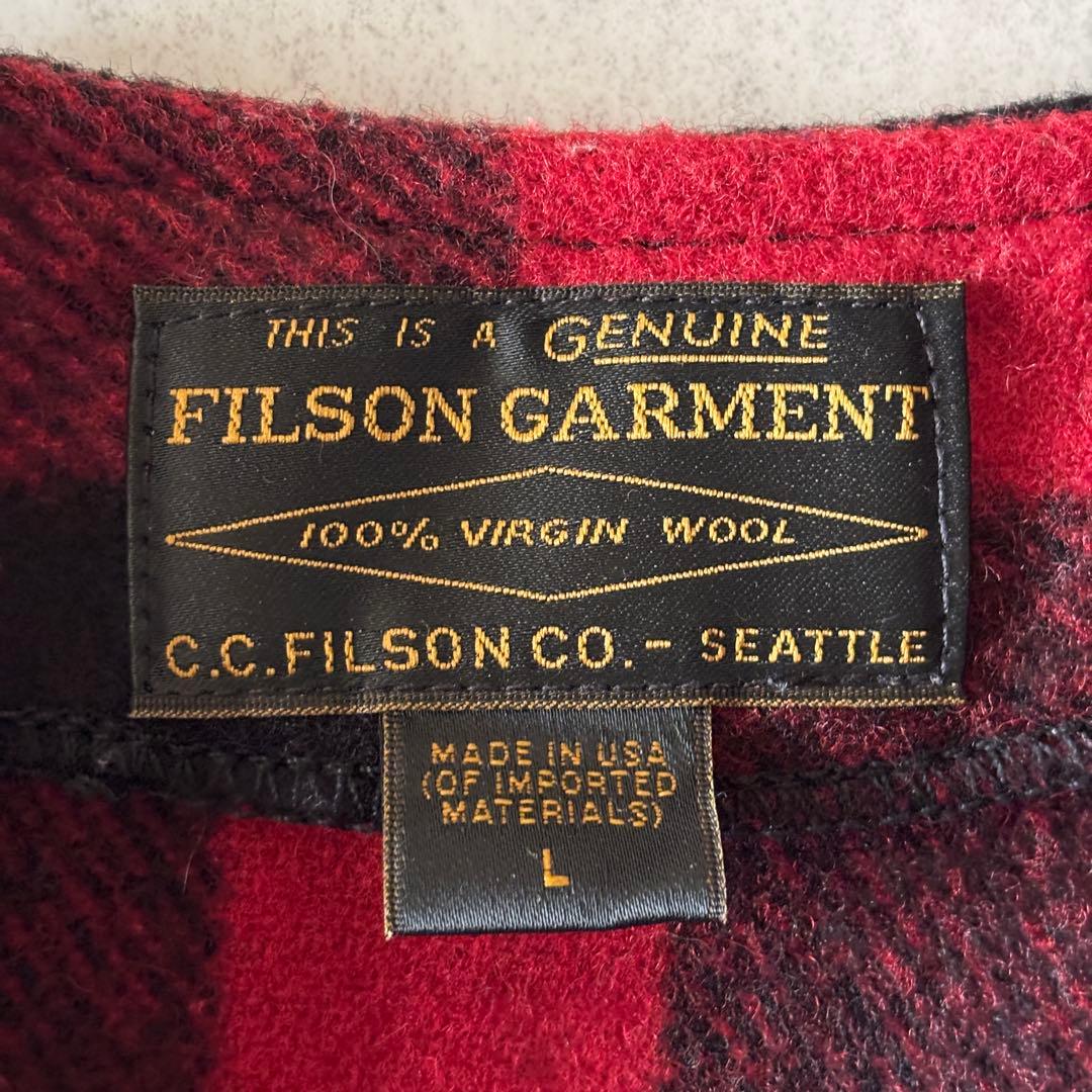 USA製 極美品 フィルソン マッキーノウール ベスト L レッドブラック 現行