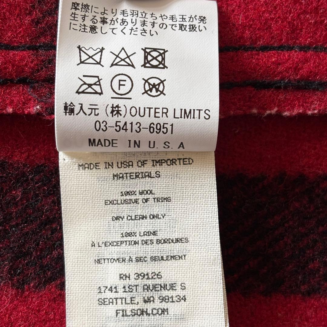 USA製 極美品 フィルソン マッキーノウール ベスト L レッドブラック 現行