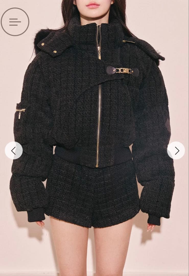 新品未使用✨Randy サイト完売品★黒ベロアツイードショートパンツ XS♡