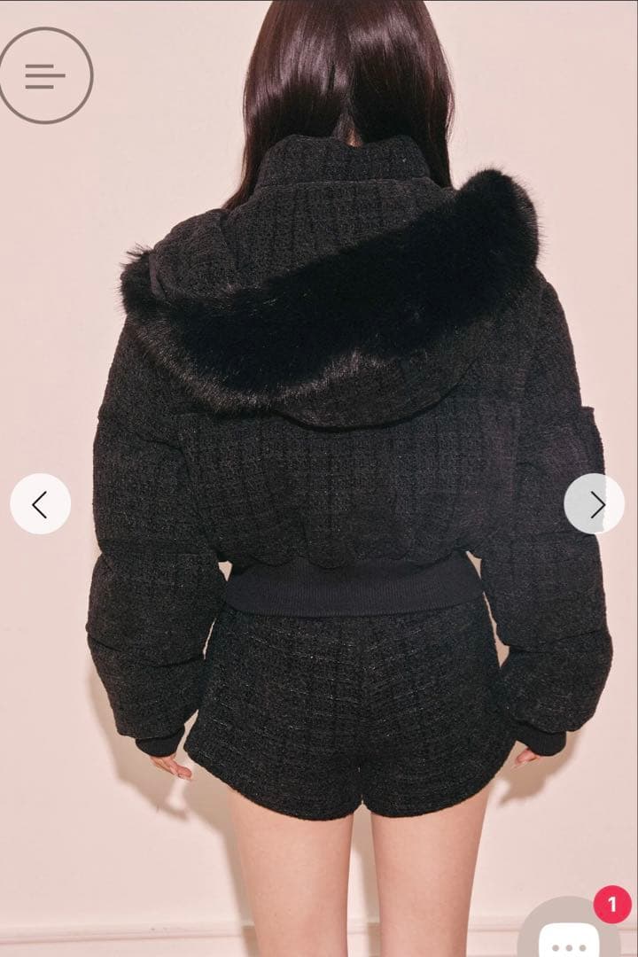 新品未使用✨Randy サイト完売品★黒ベロアツイードショートパンツ XS♡