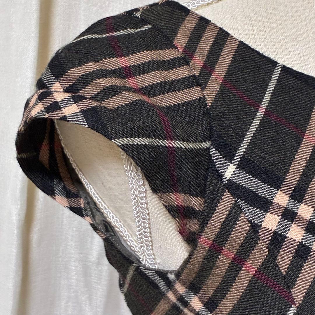 バーバリーブルーレーベル ノバチェック フレアワンピース ホースロゴ刺繍 38