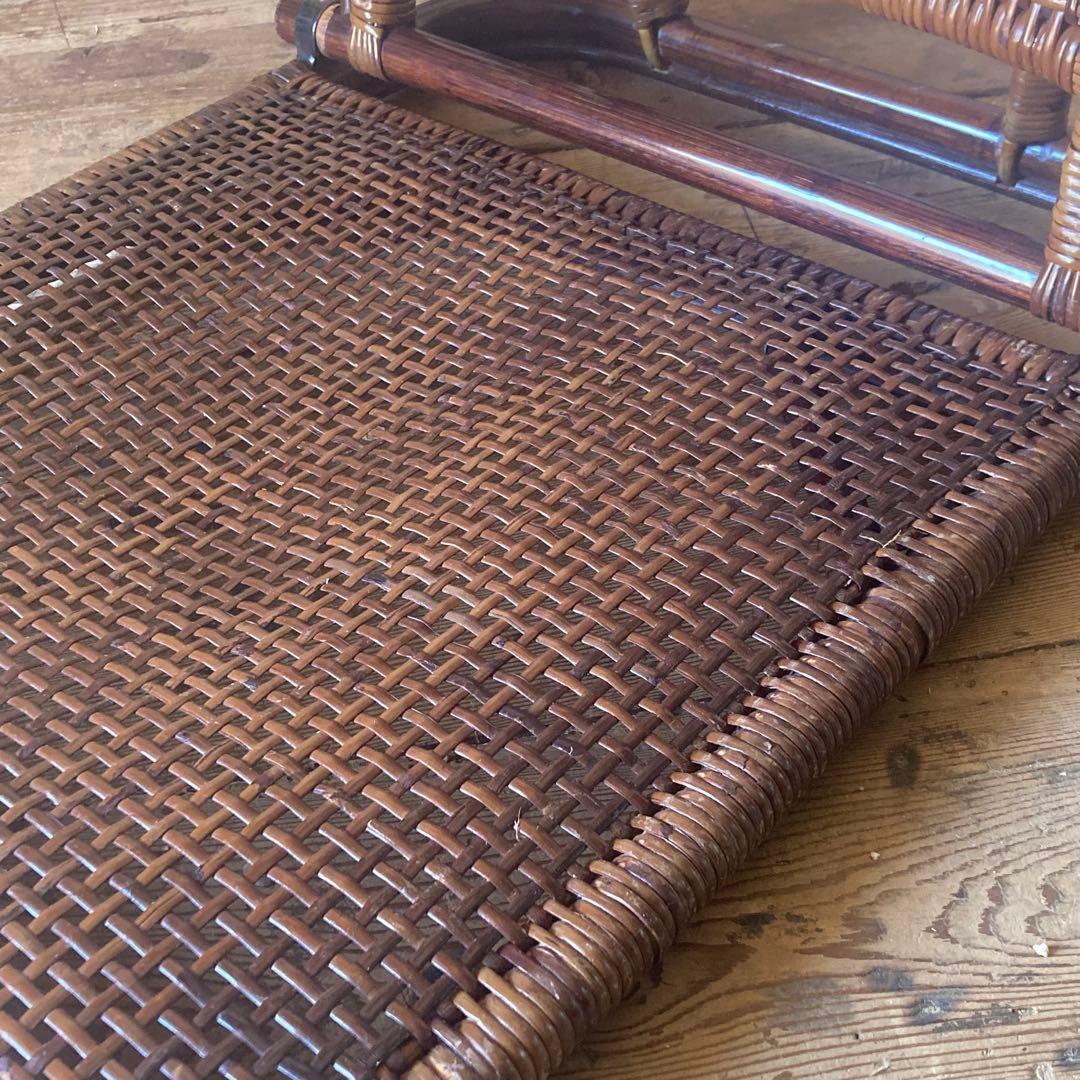 2点セット ヴィンテージ ラタン 折り畳み 座椅子 レトロ 和モダン