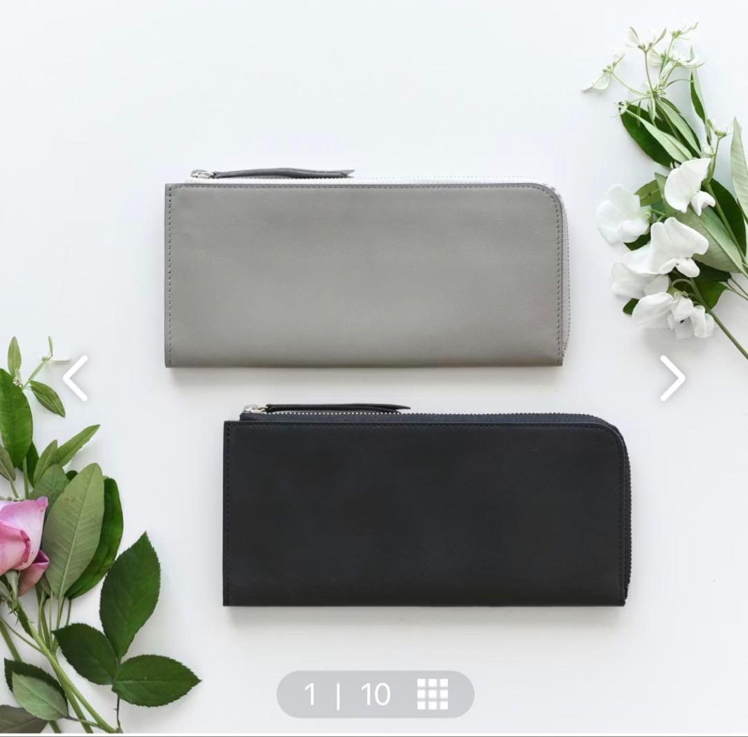 新品未使用★北欧暮らしの道具店「スリムに見えて収納上手」L字ファスナーの長財布