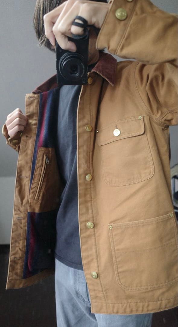 CarharttチョアコートSブラウンUSAワークジャケットダックジャケット