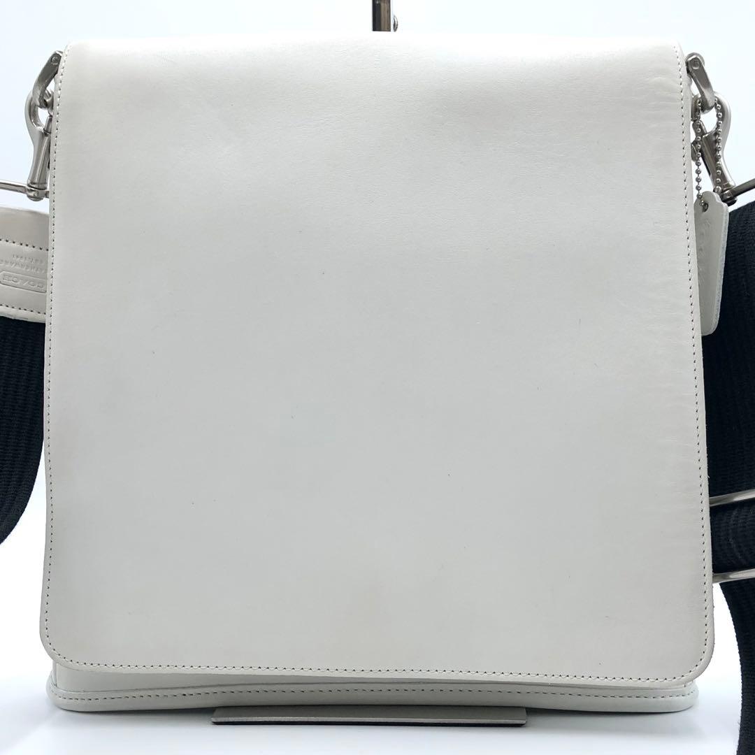 USA製 オールドコーチ ショルダーバッグ フラップ ホワイト レザー