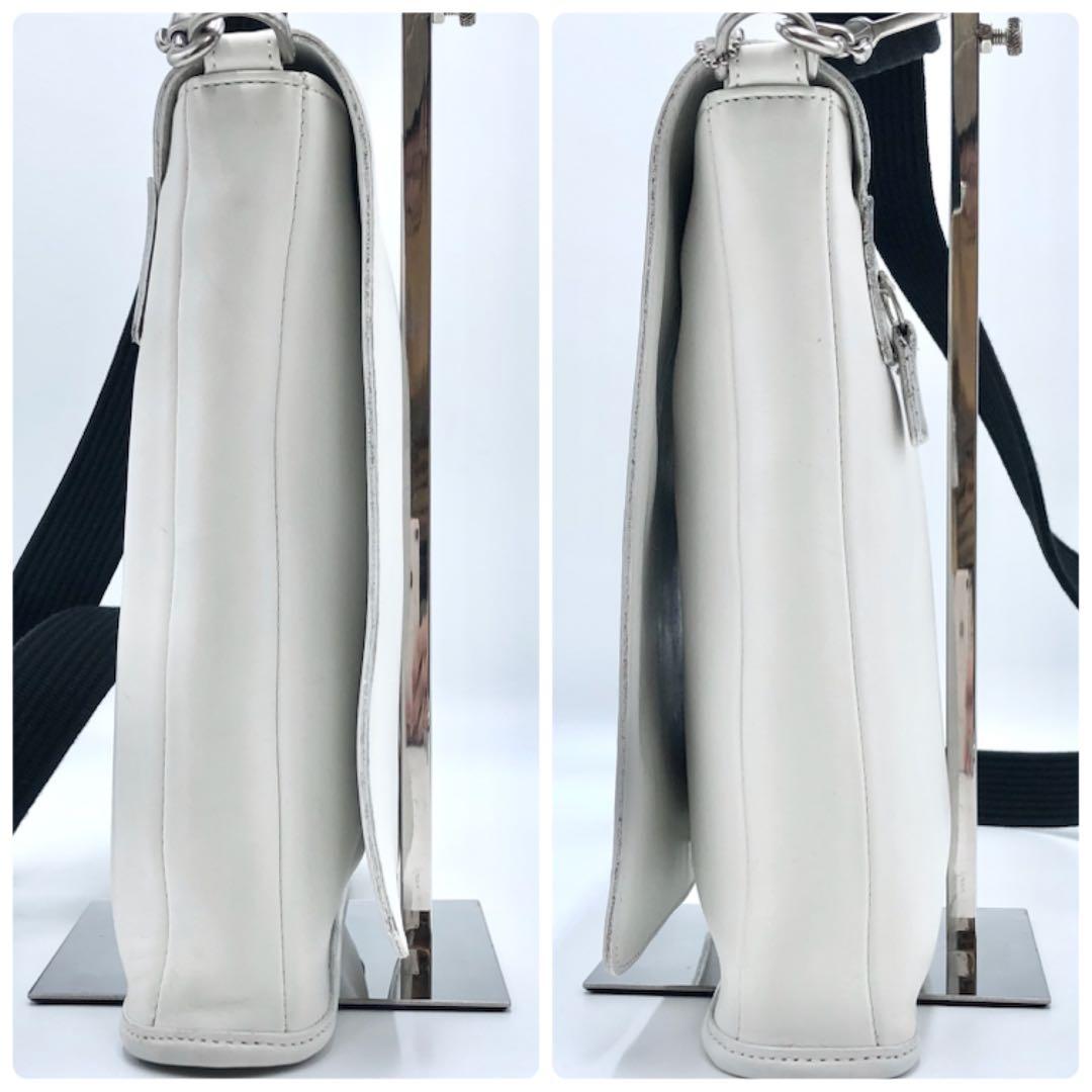 USA製 オールドコーチ ショルダーバッグ フラップ ホワイト レザー