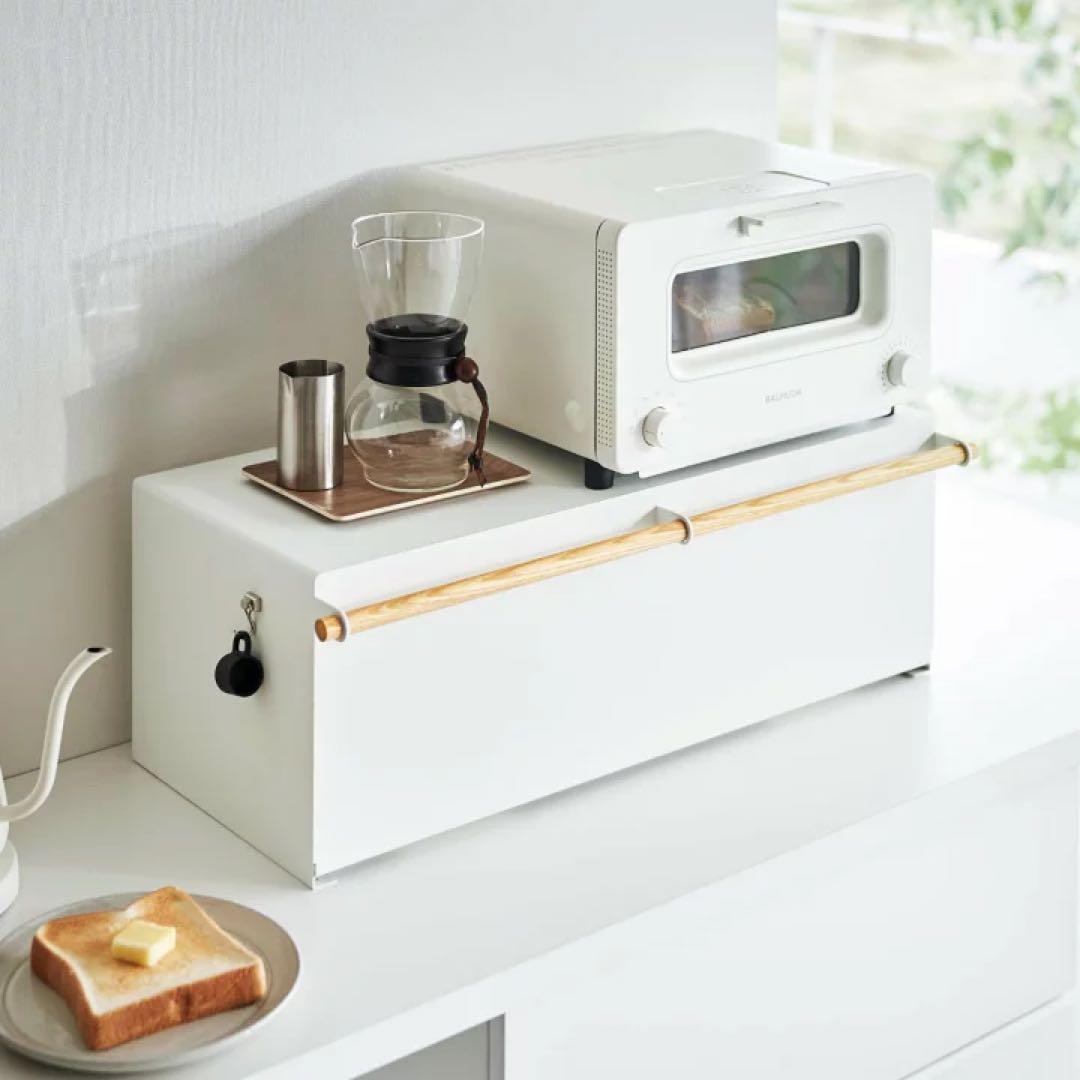 【新品】山崎実業 ブレッドケース トスカ ワイド ホワイト