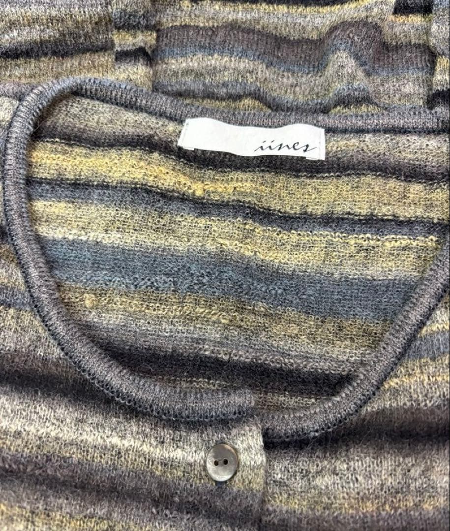 ☆新品☆佐藤繊維 モヘヤ混グラデーションボーダー ロングカーディガン