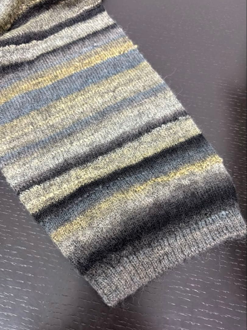 ☆新品☆佐藤繊維 モヘヤ混グラデーションボーダー ロングカーディガン