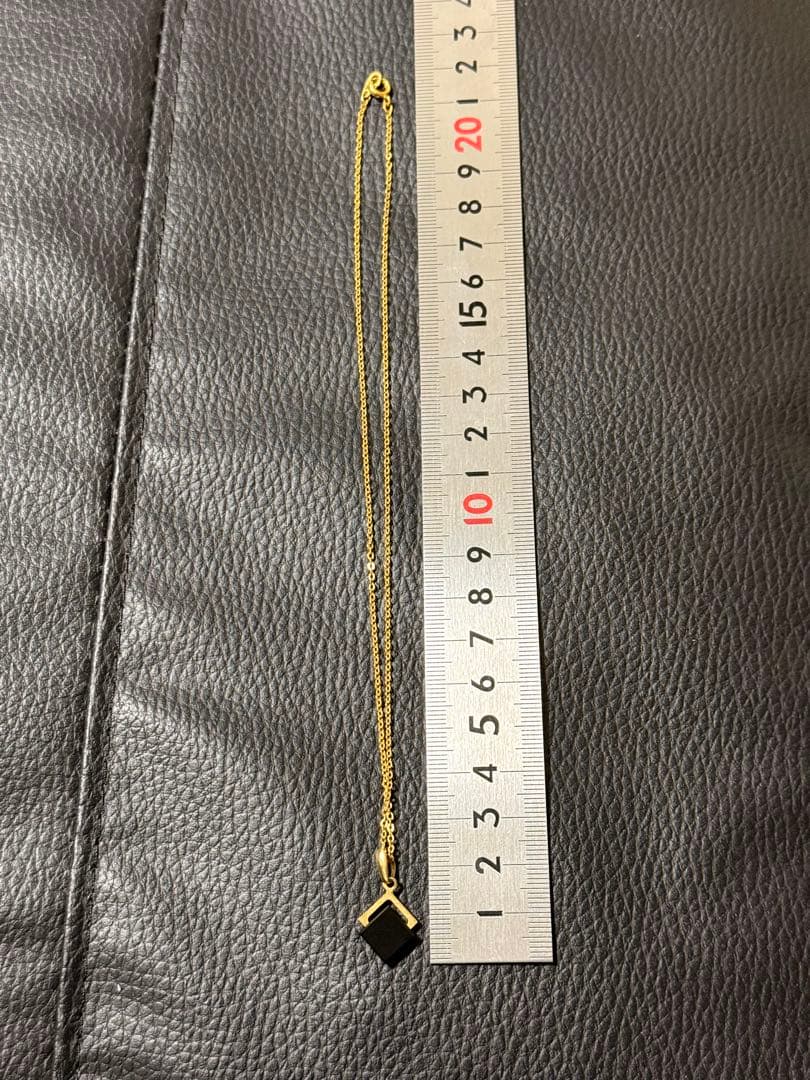 オニキス ゴールド ネックレス K18 ビンテージ ネックレス 天然石