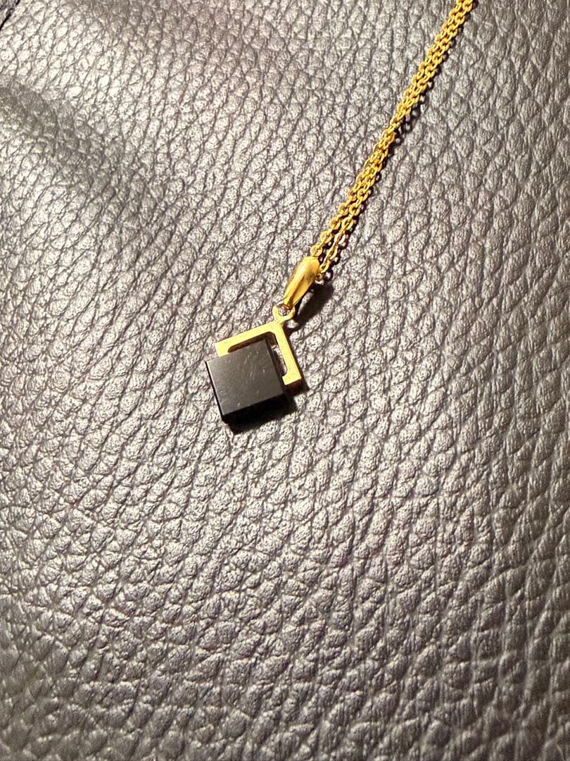 オニキス ゴールド ネックレス K18 ビンテージ ネックレス 天然石