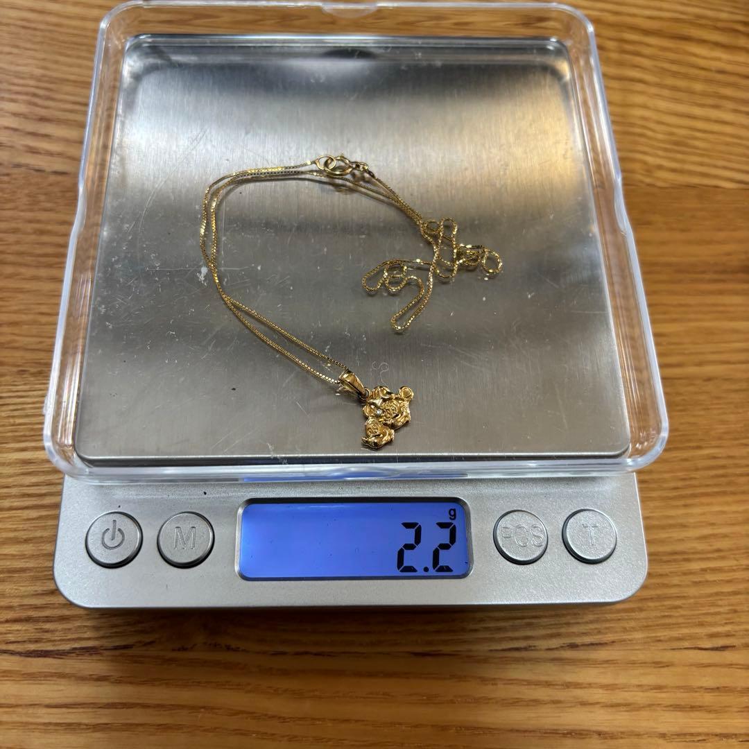 K18 ミッキー&ミニー ネックレス ダイヤ 18金 2.2g