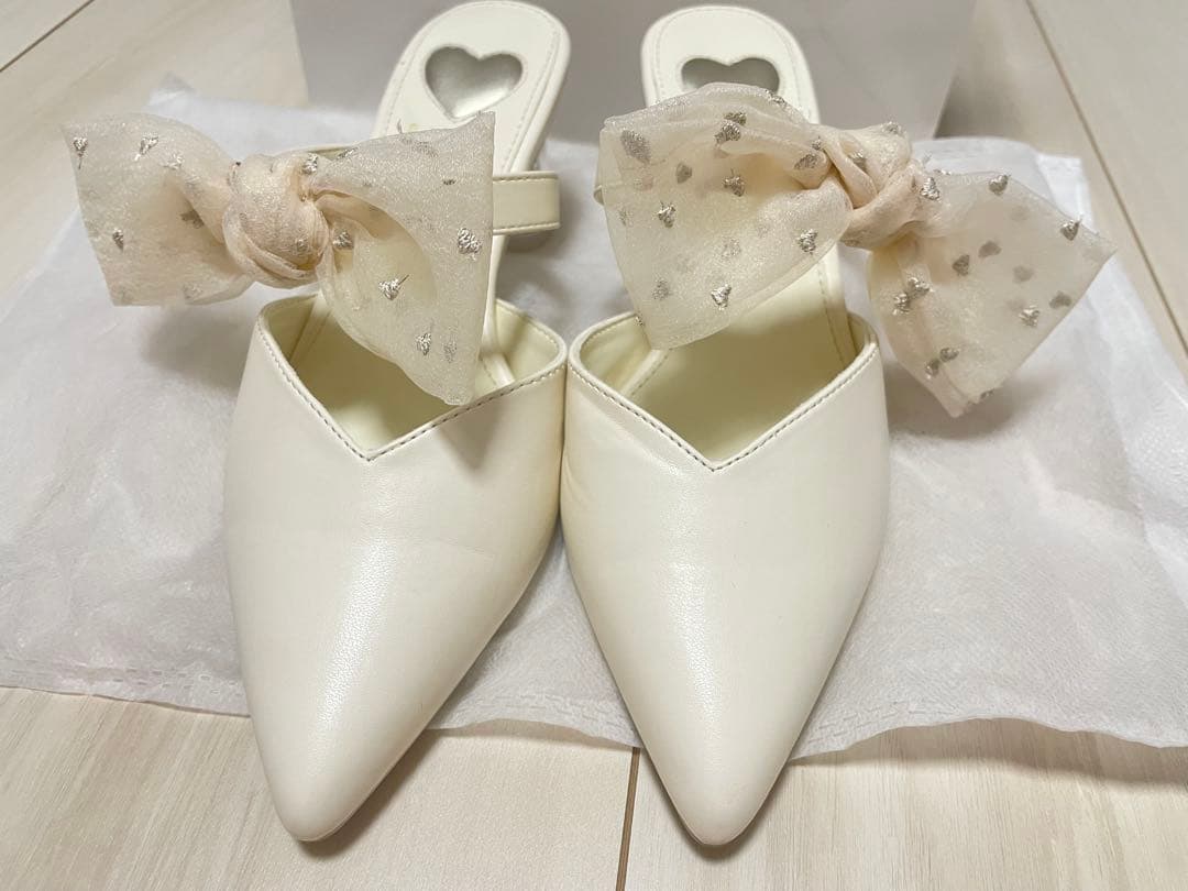 ランダRANDA HEARTCOLLECTION2WAYハート刺繍リボンミュール