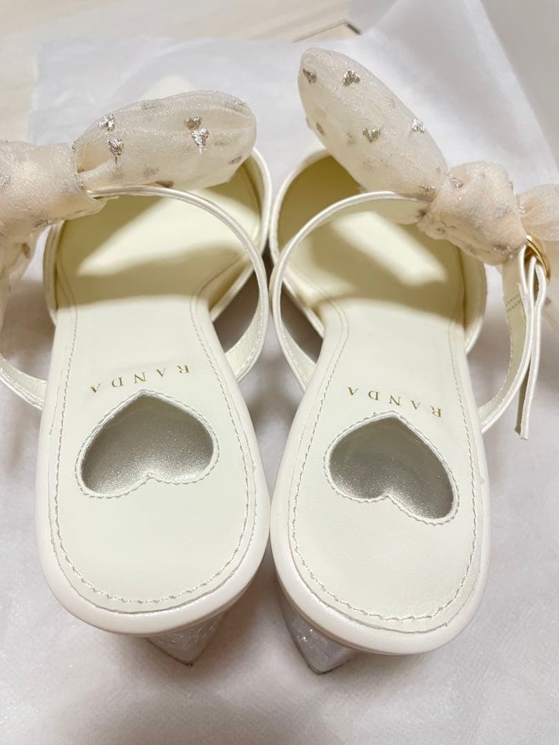 ランダRANDA HEARTCOLLECTION2WAYハート刺繍リボンミュール