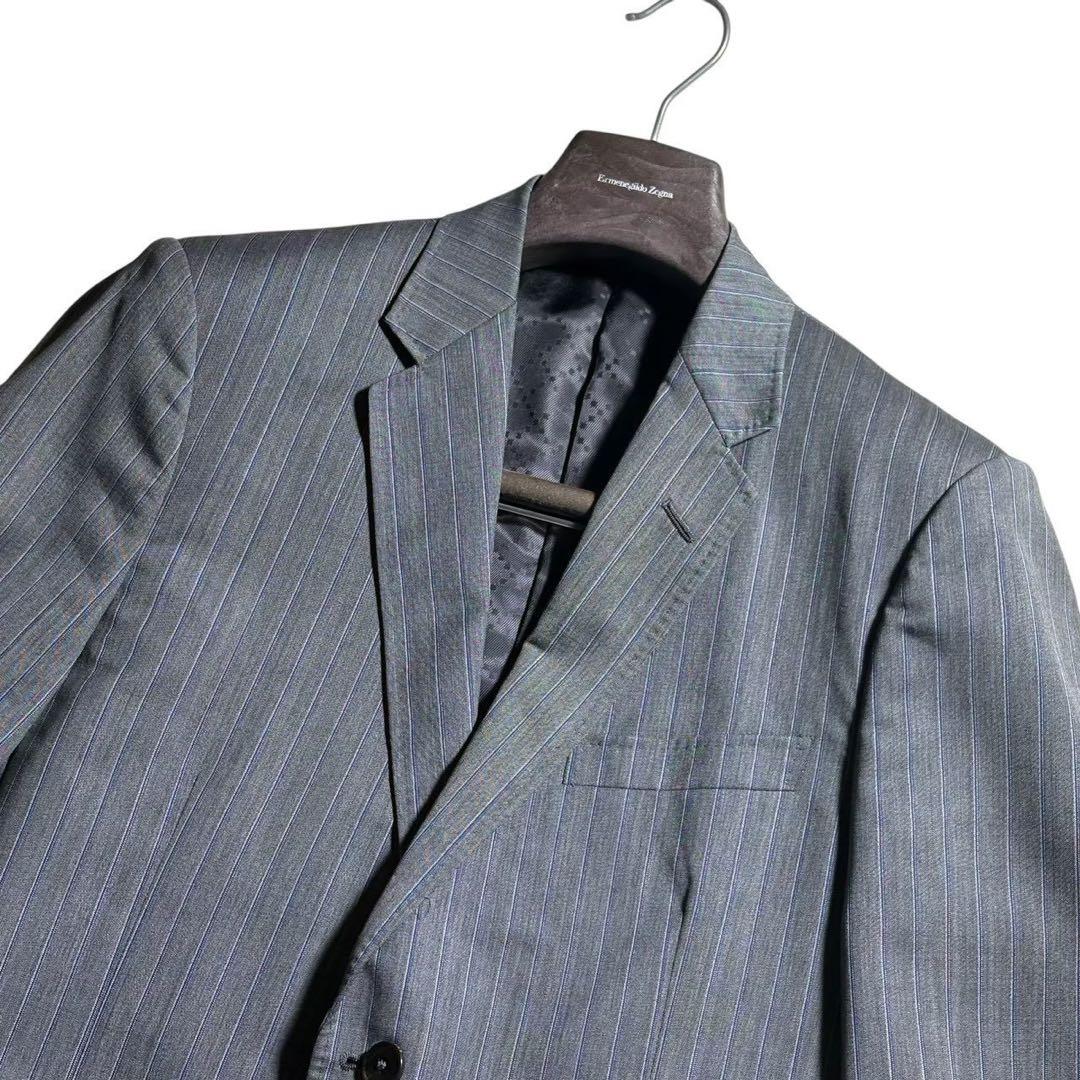 GUCCI グッチ スーツ セットアップ 50R グレー ストライプ モヘア混