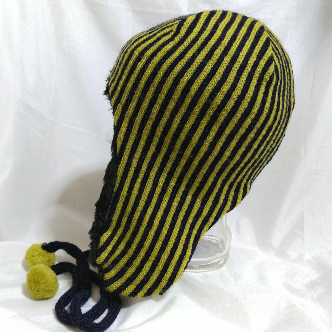 ☆*様 Original Sample ストライプ耳あて付きニット帽 デッドスト