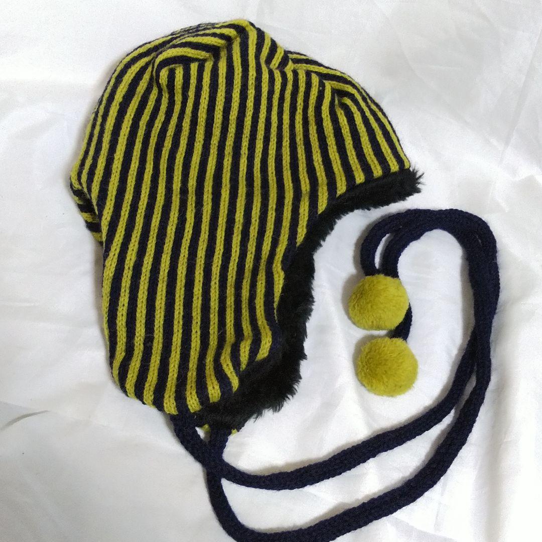 ☆*様 Original Sample ストライプ耳あて付きニット帽 デッドスト