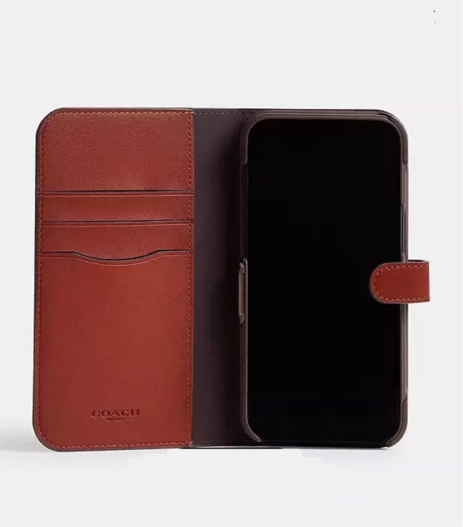 新品　COACH コーチ　iPhone用ケース 15 Pro手帳型