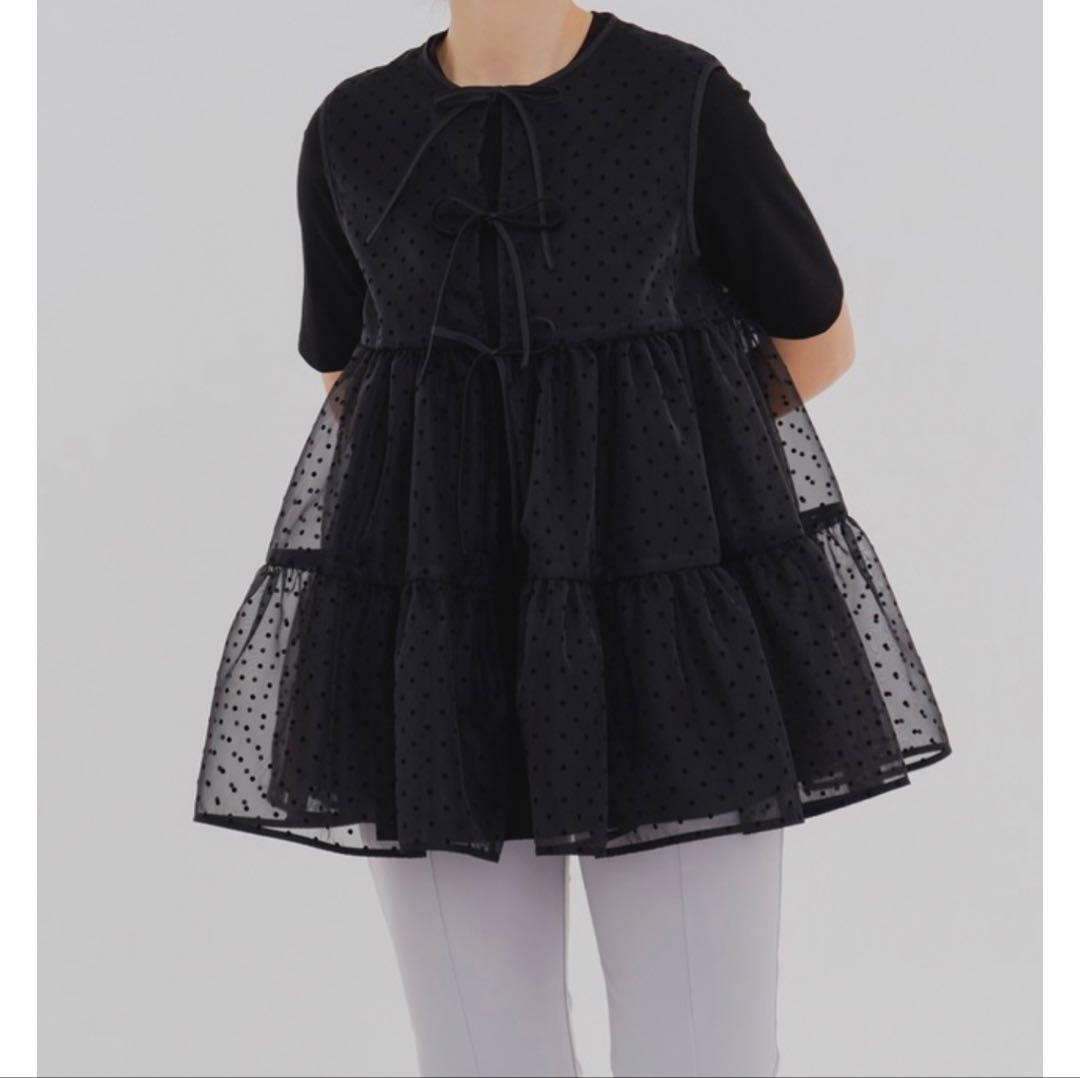 YORI ドットフロッキーティアードジレ