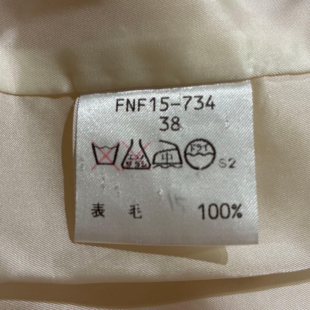 バーバリーブルーレーベル フードジップコート ウール アイボリー ノバチェック