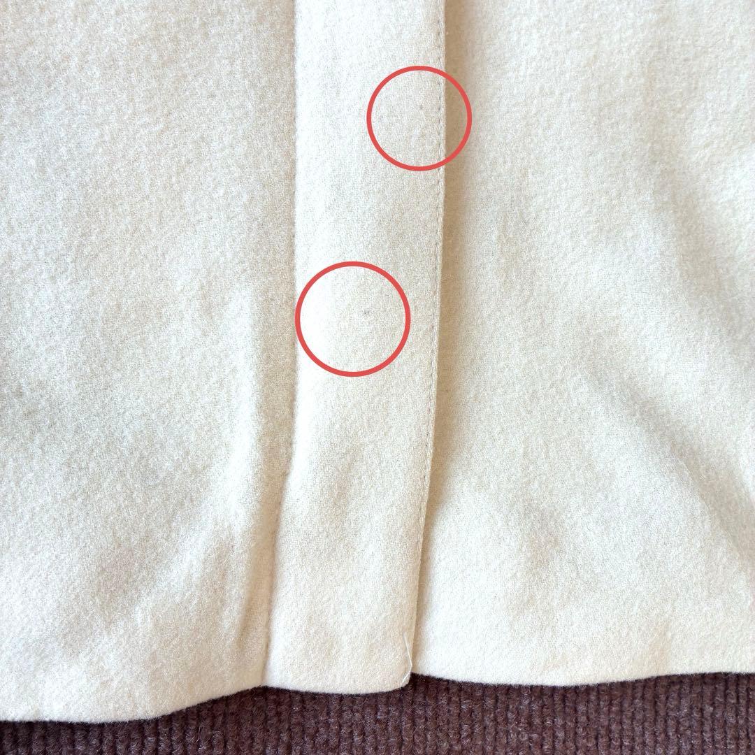 バーバリーブルーレーベル フードジップコート ウール アイボリー ノバチェック