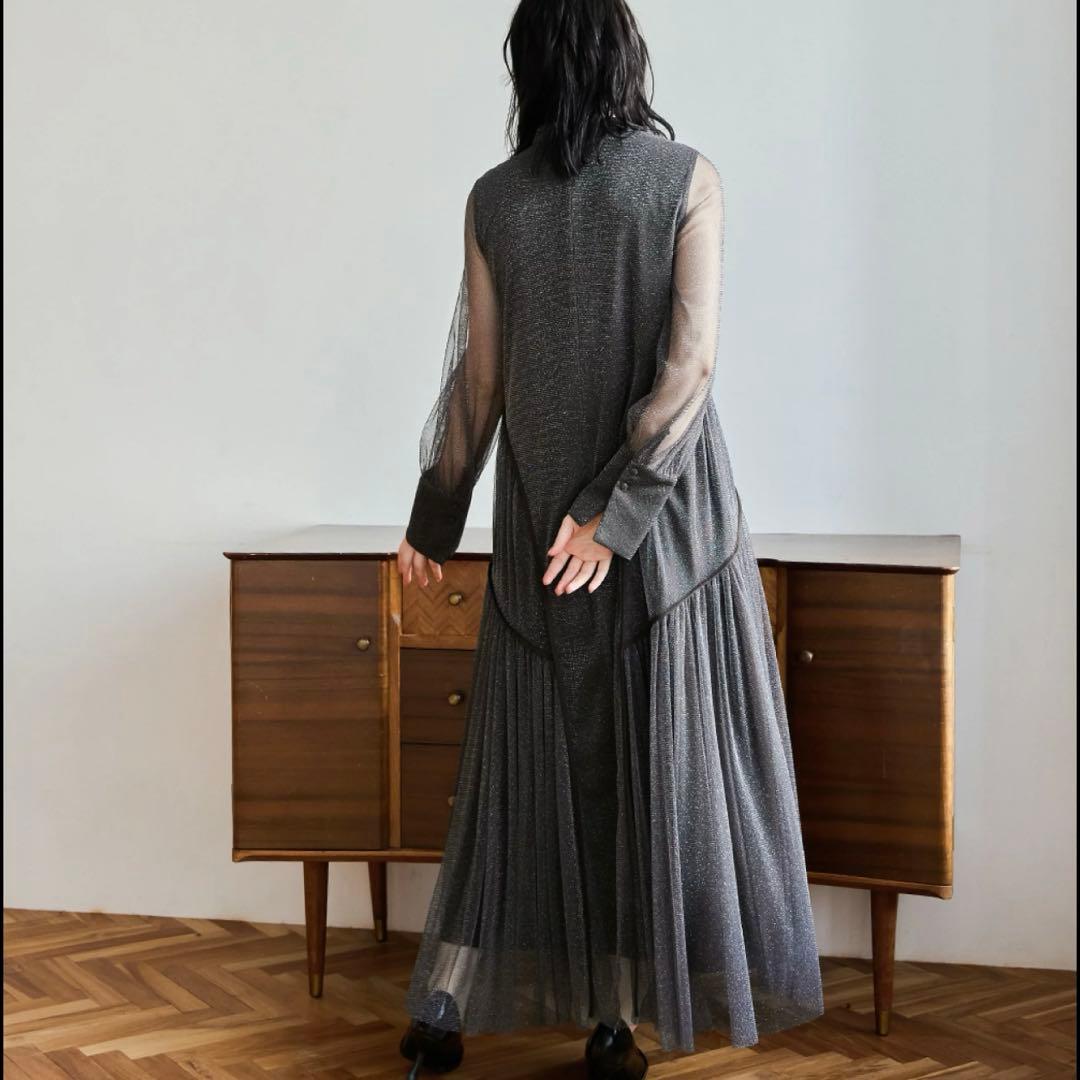 niana ラメチュールAラインドレス　ブラウン　M